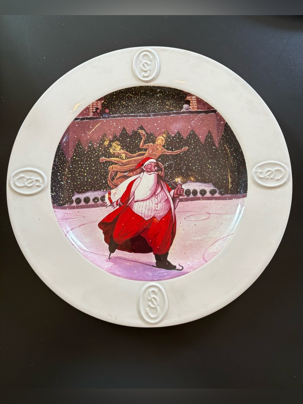 Vintage Saks 5th Ave William Joyce 1995 Limited Edition Santa Platter/Plate